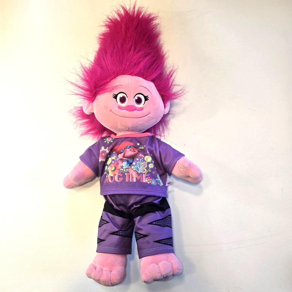 Build A Bear Dreamworks Troll Doll Plush with Pink Hair and‎ Clothes